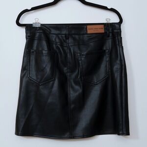 Marc New York Black Leather Mini Skirt